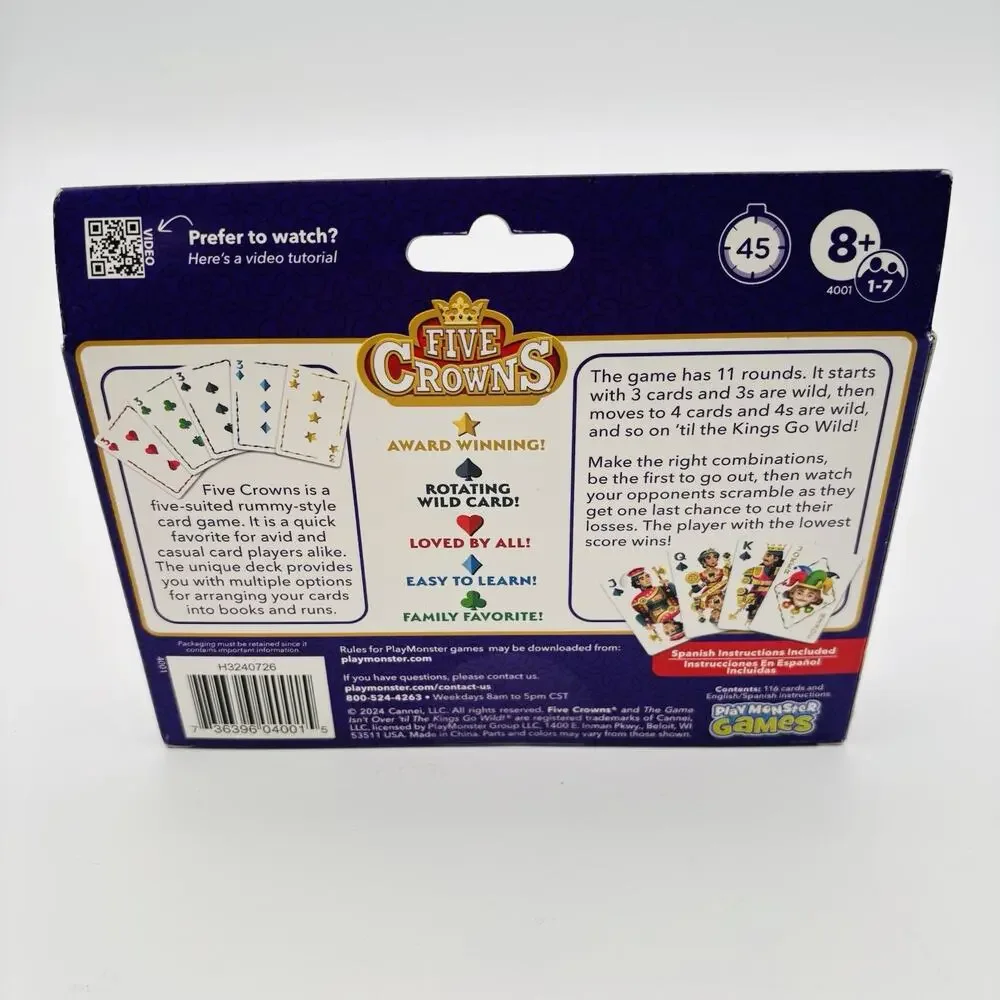 Five Crowns The Five Suited Rummy Style Card Game NEW AND SEALED
